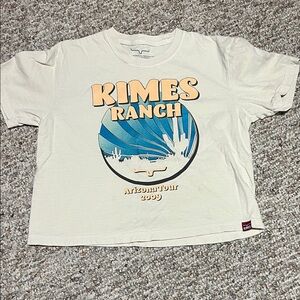 Kimes Ranch women’s White and Blue Graphic Tee